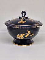 Antieke JLMENAU Bonbonschaal Kobalt-bladgoud, Antiek en Kunst, Ophalen of Verzenden