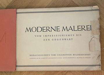 Oud boek schilderkunst met ingeplakte plaatjes beschikbaar voor biedingen