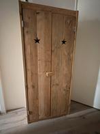 Steigerhouten bed en kledingkast, Ophalen, 50 tot 100 cm, Zo goed als nieuw, Met hangruimte