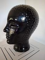Vintage Zwart Glazen Mannequin Hoofd, Ophalen of Verzenden