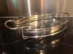 t.k.Martinex glazen ovenschotel 35x25cm+verzilverde houder, Ophalen, Zo goed als nieuw, Glas