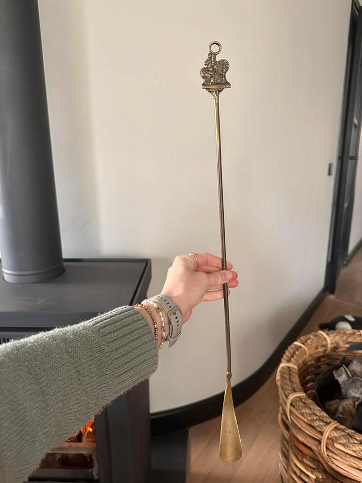 Vintage Messing Schoenlepel met Figuur, Antiek en Kunst, Antiek | Woonaccessoires, Ophalen of Verzenden