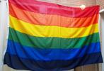 Gay regenboog vlag ongeveer 220 x 150 cm katoen, Gebruikt, Ophalen of Verzenden