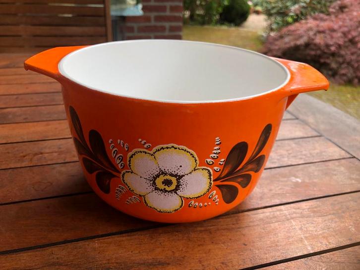 t.k.Nomar S decor fonduepan sauspan gietijzer RETRO, Huis en Inrichting, Keuken | Potten en Pannen, Gebruikt, Koekenpan of Braadpan