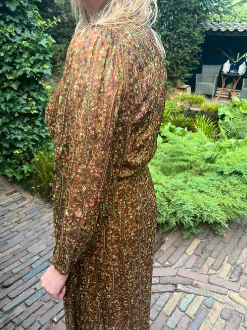 DANTE6 lange jurk goud/bruin & roze/groen erg mooi mt3 mt38, Kleding | Dames, Jurken, Zo goed als nieuw, Maat 36 (S), Bruin, Onder de knie