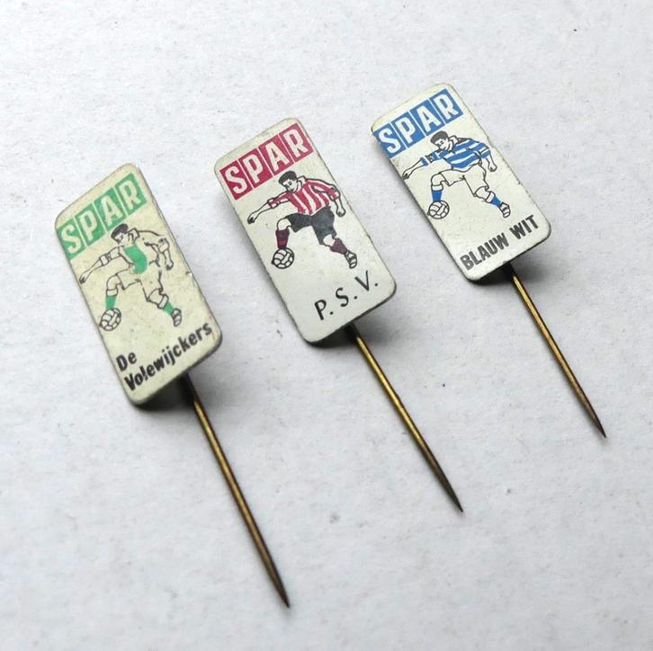 Spar voetbal speldjes speldje 3x PSV Blauw Wit Volewijckers, Verzamelen, Speldjes, Pins en Buttons, Gebruikt, Speldje of Pin, Sport