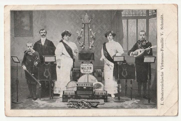 Oestereichische Virtuosen-Familie V. Schmidt Oostenrijk, Verzamelen, Muziek, Artiesten en Beroemdheden, Gebruikt, Foto of Kaart