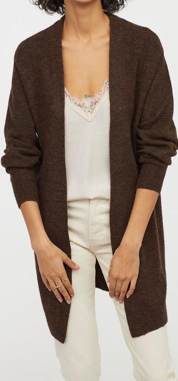 H&M lang donker bruin gebreid  vest maat XS nieuw beschikbaar voor biedingen