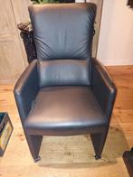 Lederen Zwarte  Eetkamerstoelen Bureau stoelen 6stuks, Ophalen, Zwart, Leer, Zo goed als nieuw