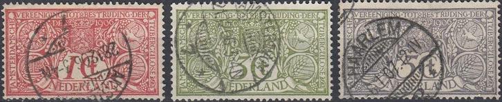 Nederland - 1906 - Tuberculose-zegels - NVPH-84 - 86 - G, Postzegels en Munten, Postzegels | Nederland, Gestempeld, T/m 1940, Verzenden
