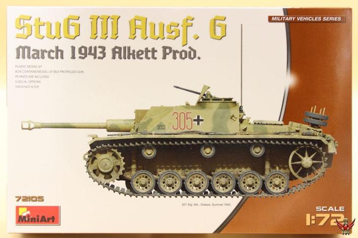 ROWASP | MiniArt 1/72 StuG III Ausf G March 1943 Alkett Prod, Hobby en Vrije tijd, Modelbouw | Auto's en Voertuigen, Nieuw, Tank