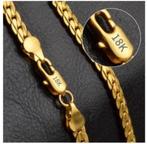 18K Gold color Silver Color 6mm Full Sideways Necklace 8/18/, Ophalen of Verzenden, Nieuw, Goud