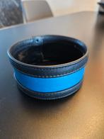 Brede leren heren bicep-band (blauw/fetish) maat: 33 cm, Ophalen of Verzenden, Gebruikt, Blauw, Leer