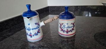 Vintage Koffiemelk & Suiker Pot Set beschikbaar voor biedingen