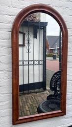 antieke spiegel toogspiegel met brede mahonie lijst, 95cmH, Ophalen of Verzenden, Overige vormen, Minder dan 50 cm, Minder dan 100 cm