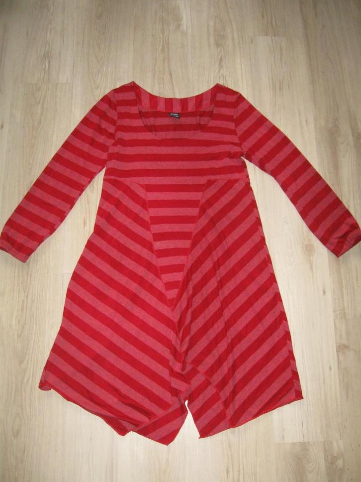 MAPA MUNDO rood gestreepte jurk maat L goede staat, Kleding | Dames, Jurken, Zo goed als nieuw, Maat 42/44 (L), Rood, Knielengte