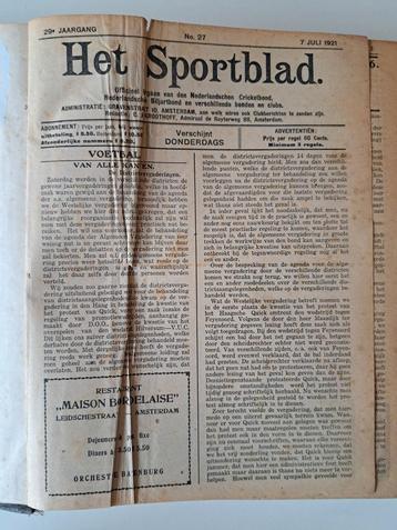 Het Sportblad 1921 - Juli t/m December, Ingebonden beschikbaar voor biedingen