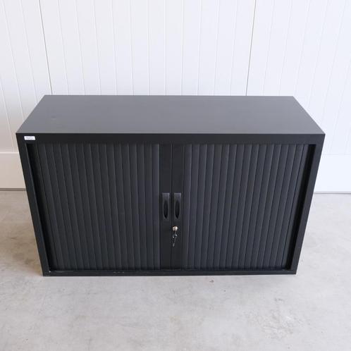 Roldeurkast met deuk, 120x45x74cm, 1 legbord Zwart, Kasten, Huis en Inrichting, Kasten | Roldeurkasten en Archiefkasten, Gebruikt