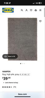 IKEA Hampen Vloerkleed Grijs, Ophalen, Gebruikt, 100 tot 150 cm, 150 tot 200 cm