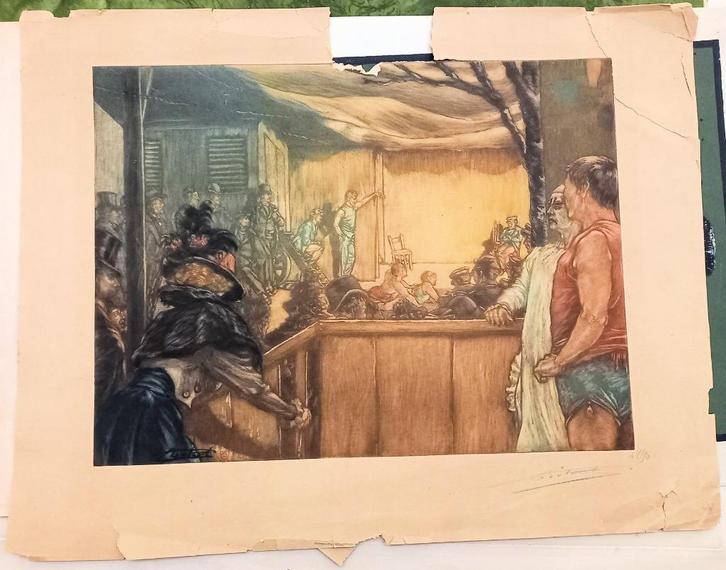 Clément Betout Parade Belle Epoque kleurenets Nr 48/90 ex, Antiek en Kunst, Kunst | Etsen en Gravures, Ophalen of Verzenden