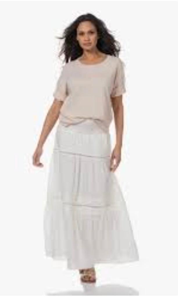 By Bar witte maxi rok maat L, Kleding | Dames, Rokken, Zo goed als nieuw, Maat 38/40 (M), Wit, Onder de knie, Ophalen of Verzenden