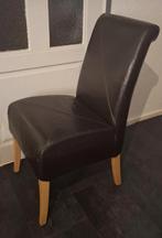 6 Bruine leren stoelen, Ophalen, Gebruikt, Bruin, Leer