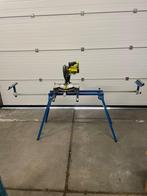 Ryobi accu afkortzaag + onderstel., Ophalen, Zo goed als nieuw, Afkortzaag, 30 tot 70 mm