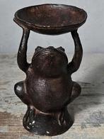 Bronzen kikker met offerkom, Antiek en Kunst, Ophalen of Verzenden, Brons