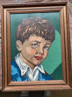 Borduurwerk. Huilend jongetje, Antiek en Kunst, Kunst | Schilderijen | Klassiek, Ophalen of Verzenden