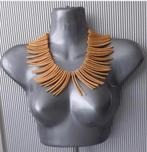 Manouk - ketting met naturel staafjes, Sieraden, Tassen en Uiterlijk, Kettingen, Overige materialen, Verstelbaar, Verzenden, Beige