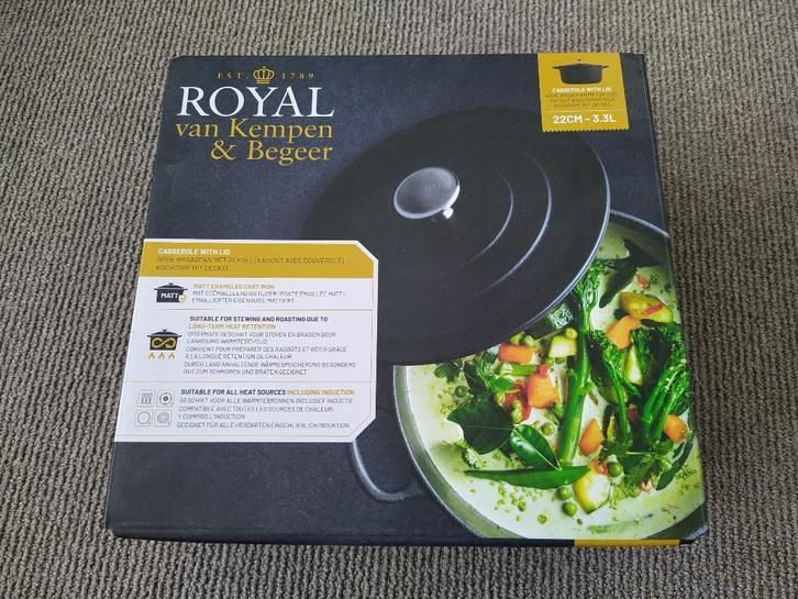 Royal van Kempen & Begeer hoge braadpan 22cm, Huis en Inrichting, Keuken | Potten en Pannen, Nieuw, Koekenpan of Braadpan, Gietijzer