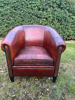 Schapenleren clubfauteuil. Lounge Atelier., Ophalen, Gebruikt, ., Chesterfield