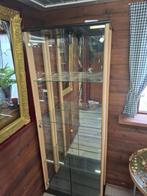 Beuken vitrinekast, Zo goed als nieuw, 150 tot 200 cm, 25 tot 50 cm, 50 tot 100 cm