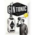 Gin en Tonic citroen man relief reclamebord van metaal, Nieuw, Ophalen of Verzenden