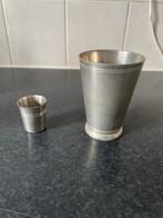 2 Oude Tinnen Bekers, Ophalen of Verzenden