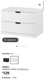 IKEA Nordli Ladekast Wit - ZGAN, Huis en Inrichting, Kasten | Ladekasten, Ophalen, Overige materialen, 1 of 2 laden, 50 tot 100 cm
