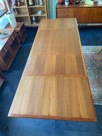 Vintage teak uitschuifbare eettafel van 123 cm tot 222 cm, Ophalen, Gebruikt, Teakhout, 200 cm of meer
