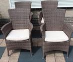 4x tuinstoel 4S0 incl kussens, Ophalen, Gebruikt, Wicker