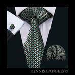 Dennis Gadgets: 100 % zijden stropdas ( 3 delig !! ) DG 1543, Nieuw, Met patroon, Bruin, Ophalen
