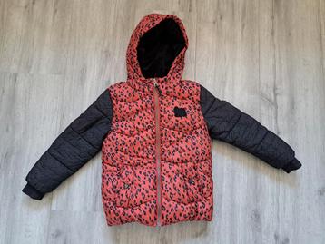 Heerlijke winterjas - maat 122/28 - bordeauxrood met zwart beschikbaar voor biedingen