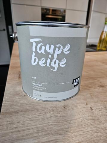 Verf karwei taupe beige 2,5 liter ongebruikt, mat  beschikbaar voor biedingen