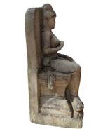 Groot zandstenen Prajnaparamita-beeld uit Java, Ophalen of Verzenden, Gebruikt