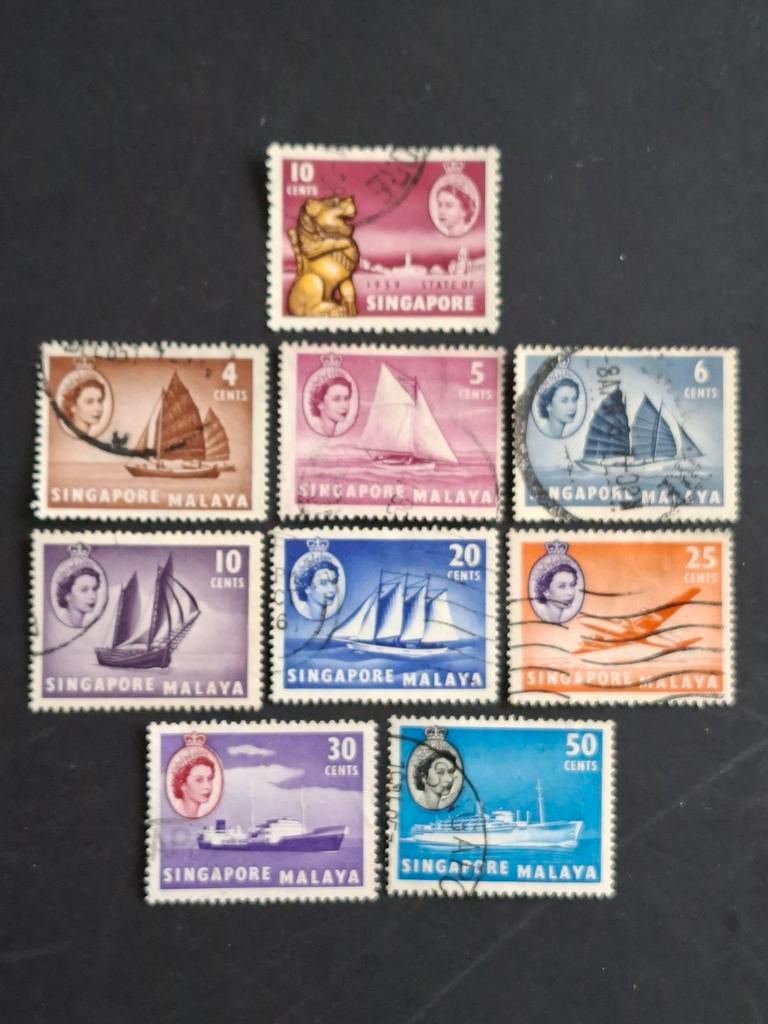 Singapore, Verzenden, Gestempeld, Zuidoost-Azië