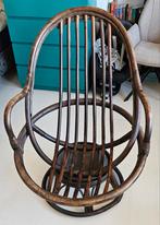 Rotan Draaistoel Vintage Stijl, Huis en Inrichting, Stoelen, Ophalen, Gebruikt, Bruin, Vintage