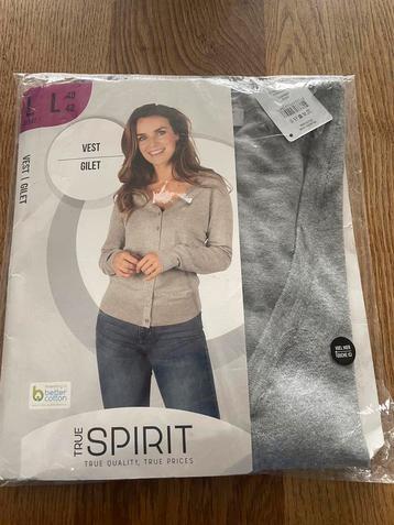 Nog in verpakking: Nieuw grijs Vest met V-Hals maal L /40-42 beschikbaar voor biedingen