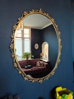 Spiegel ovaal vintage messing goud, Ophalen, Ovaal, 50 tot 100 cm