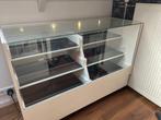 Glazen Vitrinekast met Verlichting, Ophalen, Met plank(en), Gebruikt, 100 tot 150 cm