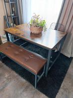 mooie eettafel met 2 stoelen en een lange zitgedeelte, Huis en Inrichting, Ophalen, Zo goed als nieuw, Rechthoekig, 50 tot 100 cm
