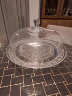 Glazen stolp met schaal, Schaal, Rond, Ophalen of Verzenden, Glas