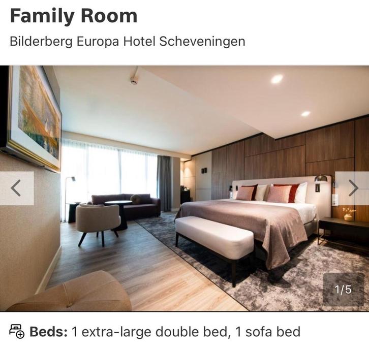 Hotel Scheveningen Den Haag Bilderberg Europa hotel, Tickets en Kaartjes, Hotelbonnen, Twee personen, 1 overnachting